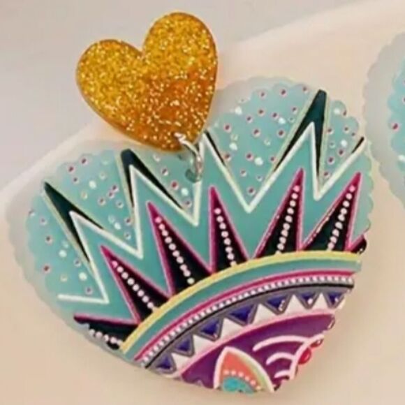 BOHOHEMIN HEART fun whimsical kawaii fun whimsical novelty earr… - Picture 3 of 6